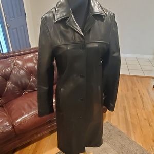 Rudsak Black Leather Coat Jacket Small